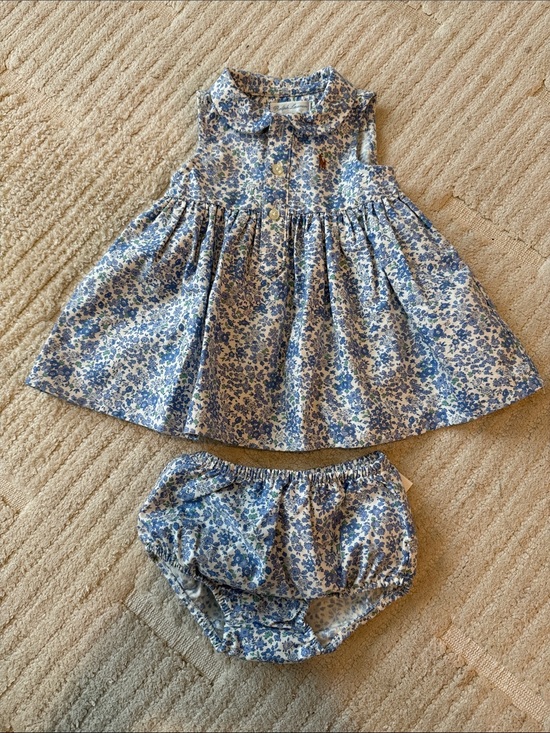 Ralph Lauren Other - Ralph Lauren Blue Floral Dress with Matching Bloomers